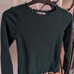 Green long sleeve shirt Girls Large (10-12)